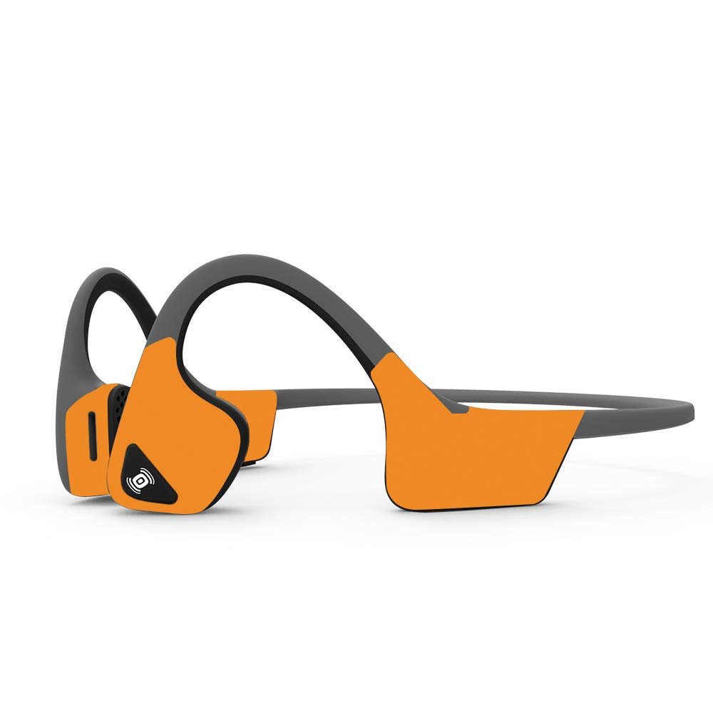 MightySkins Skin Compatible with Aftershokz Trekz Air Wireless - Solid Orange | Protective, Durable, and Unique Vinyl Decal Wrap Cover | Easy to Apply, Remove, and Change Styles | Made in The USA