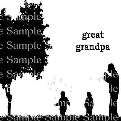1/2 Sheet - Great Grandpa Silhouette Background - D24308 - 2D Edible Cake/Cupcake Party Topper - D24308