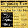 6" Round - Breaking Newspaper Birthday - D24309 - 2D Edible Cake/Cupcake Party Topper - D24309 view 1