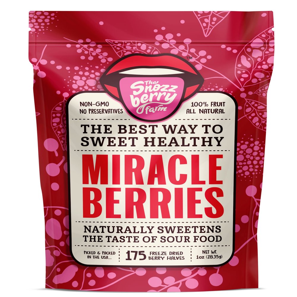 Miracle Berries by Snozzberry Farm | 175 berry halves | Freeze-dried, Grown in the USA | Turn Sour Sweet | Buy Bulk And Save