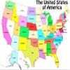 1/8 Sheet - United States Colorful Map Background - D24304-2D Edible Cake/Cupcake Party Topper - D24304 view 1