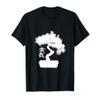 Bonsai Tree In A Bonsai Pot Printed On A Black T-Shirt view 1