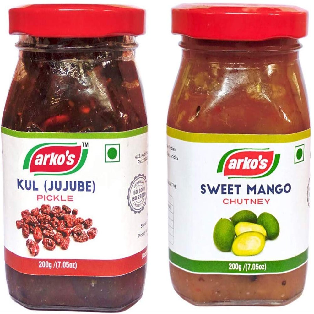 ARKOS Homemade Combo Pickle Kul(jujube) and Sweet Mango, 200gm 200gm