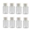 12PCS 30ML 1OZ Transparent Empty Plastic Bottles with White Screw Cap Solid Powder Capsules Pill Tablet Holder Storage Box Refillable Portable Durable Container Jar Pot for Travel Daily Life view 1
