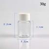 12PCS 30ML 1OZ Transparent Empty Plastic Bottles with White Screw Cap Solid Powder Capsules Pill Tablet Holder Storage Box Refillable Portable Durable Container Jar Pot for Travel Daily Life view 2
