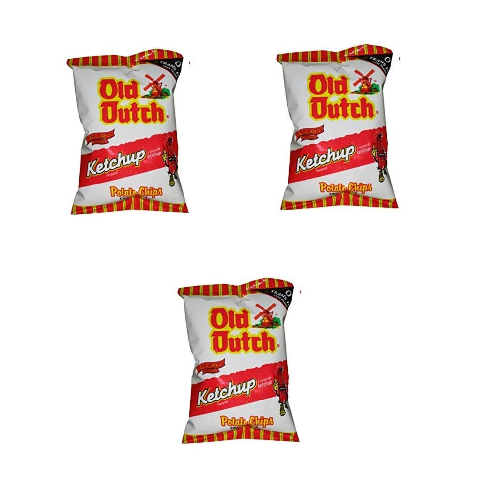 3 Bags of Old Dutch Ketchup Chips (3 x 40G) Bundle {Imported from Canada}