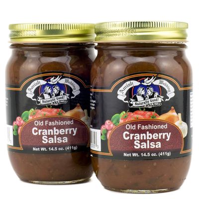 Amish Wedding Kettle Cooked Salsa, Thick and Chunky Pack of 2 14.5 ounce Jars, Cranberry