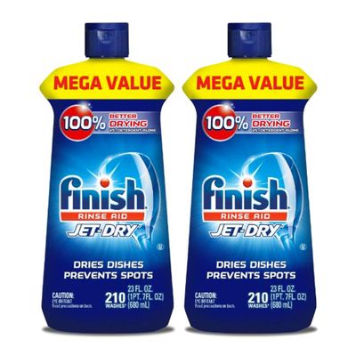 Finish Jet-Dry Rinse Aid, Dishwasher Rinse Agent & Drying Agent 23 Oz (2 Pack)