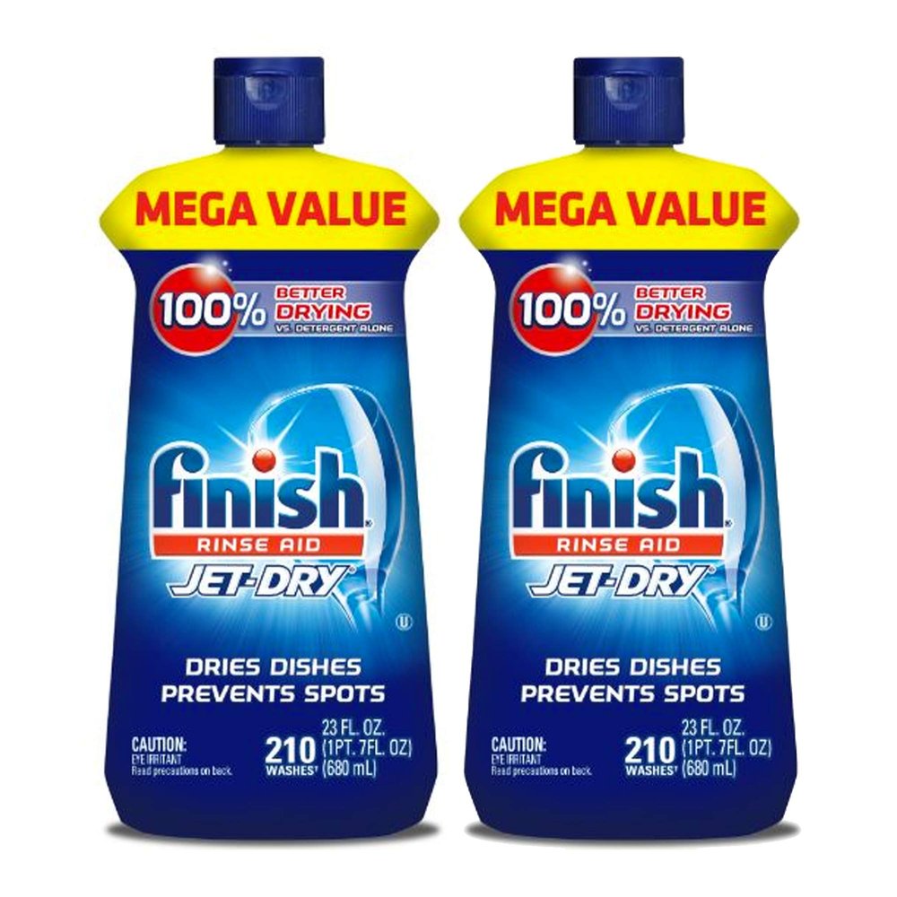 Finish Jet-Dry Rinse Aid, Dishwasher Rinse Agent & Drying Agent 23 Oz (2 Pack)