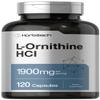 Horbach L Ornithine HCl | 1900mg | 120 Capsules | Non-GMO & Gluten Free Supplement view 1