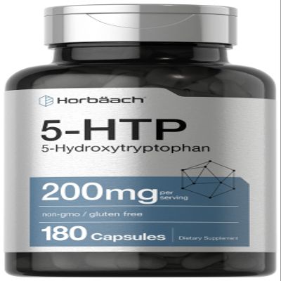 Horbach 5HTP 200mg Supplement | 180 Capsules | 5 Hydroxytryptophan | Griffonia Simplicifolia | Extra Strength | Non-GMO, Gluten Free