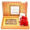 Ghasitaram Gifts Valentines Gift Valentines Day Chocolates for Girlfriend/Boyfriend/Husband and Wife Sugarfree Chocolate Dark Dryfruit Sugarfree Chocolate Bark Small with Teddies view 1