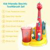 Brusheez Kids Electric Toothbrush Set - Safe & Effective for Ages 3+ - Parent Tested & Approved with Gentle Bristles, 2 Brush Heads, Rinse Cup, 2-Minute Timer, & Storage Base (Pepper The Dino) view 3