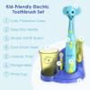 Brusheez Kids Electric Toothbrush Set - Safe & Effective for Ages 3+ - Parent Tested & Approved with Gentle Bristles, 2 Brush Heads, Rinse Cup, 2-Minute Timer, & Storage Base (Ollie The Elephant) view 3