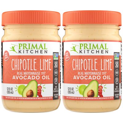 Primal Kitchen - Chipotle Lime Avocado Oil Mayo, Gluten and Dairy Free, Whole30 and Paleo Approved, 12 Fl Oz (Pack of 2)
