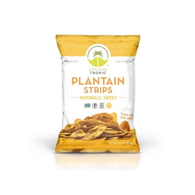 Artisan Tropic Plantain Strips - Your Tasty and Healthy Snack Alternative - Paleo, Gluten Free, Vegan, Non-GMO - Made With Sustainable Palm Oil and No Added Sugar (Sweet, 4.5 oz|12 pack)