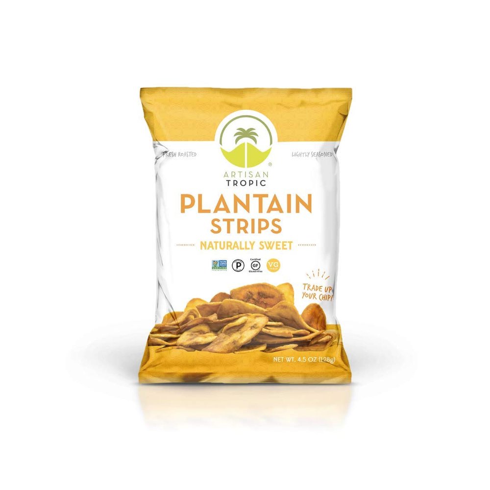 Artisan Tropic Plantain Strips - Your Tasty and Healthy Snack Alternative - Paleo, Gluten Free, Vegan, Non-GMO - Made With Sustainable Palm Oil and No Added Sugar (Sweet, 4.5 oz|12 pack)