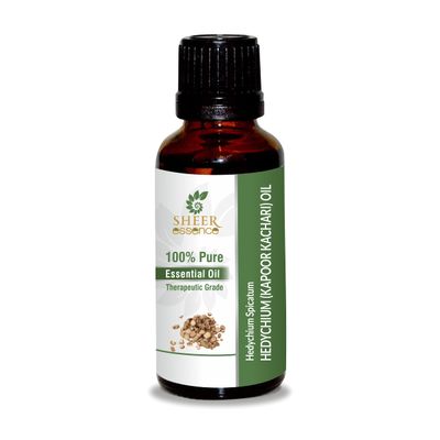 Hedychium (Kapoor Kachari) Oil (Hedychium Spicatum) Essential Oil 100% Pure Natural Undiluted Uncut Therapeutic Grade Oil 1.69 Fl.OZ