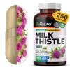 BIO KRAUTER Milk Thistle Capsules 1400 mg - 250 Count - Liver Detox & Cleanse Supplement - Vegan Silymarin Capsules - Milk Thistle Powder - Non GMO view 1