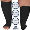 Compression Socks for Women and Men 20-30 mmHg Wide Calf - Big and Tall Open Toe Compression Stockings for Nursing, Airplane, Varicose Veins Circulation - Black, 5X-Large - AB211 view 4