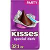 HERSHEY'S KISSES SPECIAL DARK Mildly Sweet Chocolate Candy Party Pack, Great Holiday Candy and Stocking Stuffer 32.1 oz view 1