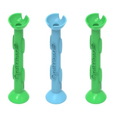 OptiWand 3 Pack Small Soft Contact Lens Removal & Insertion Tool - Silicone Rubber Soft Lens Inserter & Remover Device with Pincher End & Finger Grips - Safe & Easy on Eyes, Travel Size 1.75"