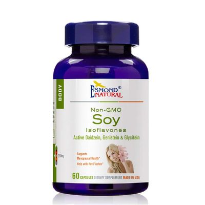 Esmond Natural: Soy Isoflavones Non-GMO (Supports Menopausal Health & Hot Flashes), GMP, Natural Product Assn Certified, Made in USA - 250mg, 60 Capsules