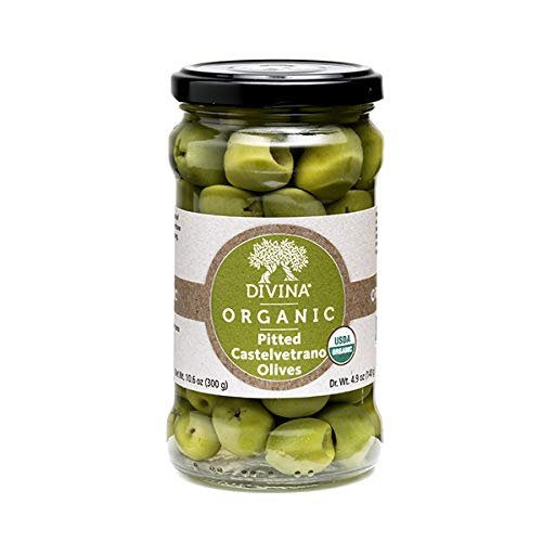 Divina Organic Pitted Castelvetrano Olives, Vegan, Gluten Free, 4.9 Ounce (Pack of 6)
