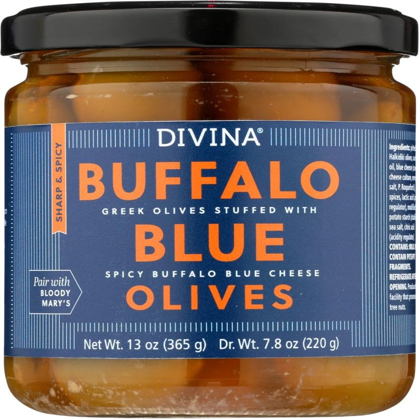 Divina Buffalo Blue Olives, 7.8 Oz. (Case of 6)