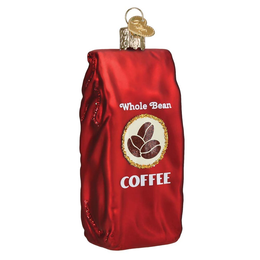 Old World Christmas Bag Beans Ornament, Coffee Red