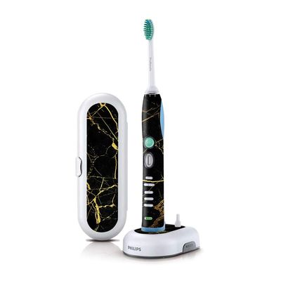 MightySkins Skin Compatible with Philips Sonicare 7 Series FlexCare+ Rechargeable - Black Gold Marble | Protective, Durable, and Unique Vinyl Cover | Easy to Apply and Change Styles | Made in The USA