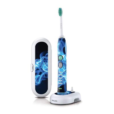 MightySkins Skin Compatible with Philips Sonicare 7 Series FlexCare+ Rechargeable - Blue Flames | Protective, Durable, and Unique Vinyl Cover | Easy to Apply, Remove | Made in The USA