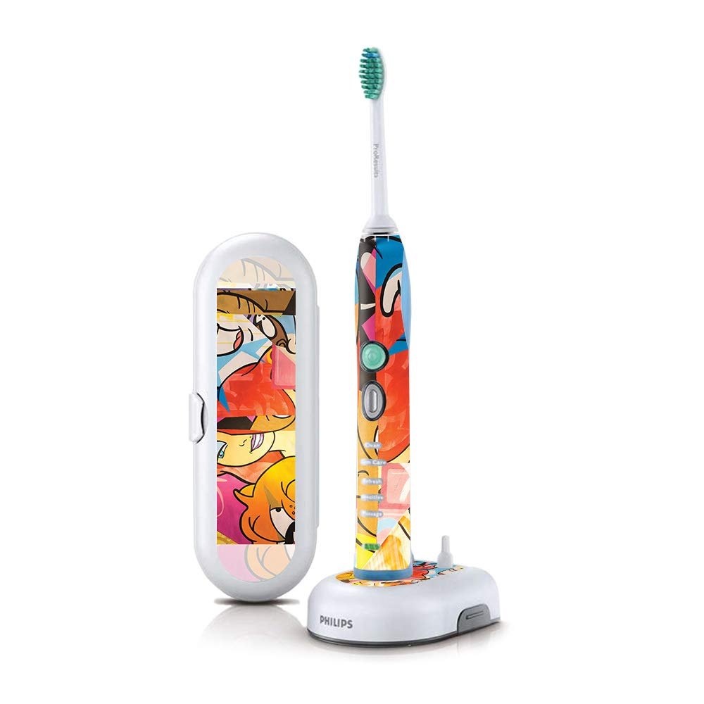 MightySkins Skin Compatible with Philips Sonicare 7 Series FlexCare+ Rechargeable - Cartoon Smiles | Protective, Durable, and Unique Vinyl Cover | Easy to Apply, Remove | Made in The USA