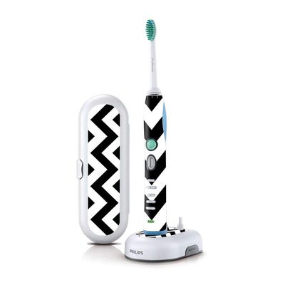 MightySkins Skin Compatible with Philips Sonicare 7 Series FlexCare+ Rechargeable - Black Chevron | Protective, Durable, and Unique Vinyl Cover | Easy to Apply, Remove | Made in The USA