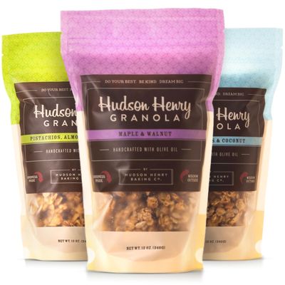 Hudson Henry Granola Trio Delight for Yogurt, Snacking & Cereal | Maple Pecan, Cashew Coconut & Pistachio Almond Granola | Gluten Free, Non-GMO, Small Batch Baked | 3 Pack (12 oz Bags)