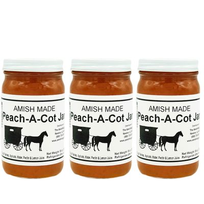 Amish Jam - 8 Oz Jar - Qty 3 (Peach-A-Cot Jam)
