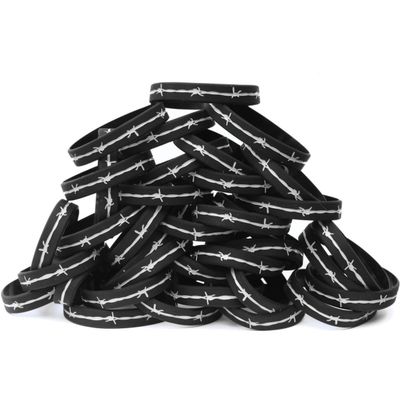 100 XL BARBED WIRE Thin Gray Line Wristbands Correctional Officers Support