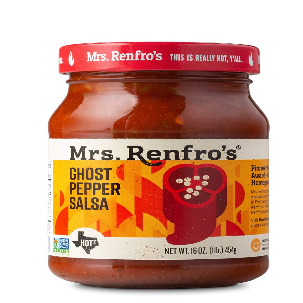 Mrs. Renfro's Ghost Pepper Salsa, 16 oz (2 Pack)