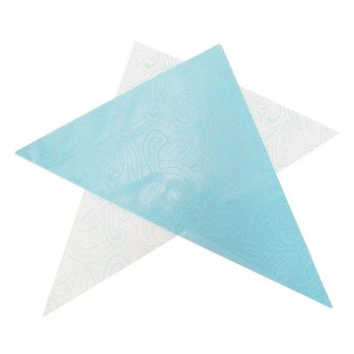 Beachcombers Cut Cello Medium Triangles Cellophane for Making Henna Cones - Sky Blue Swirls & Curls
