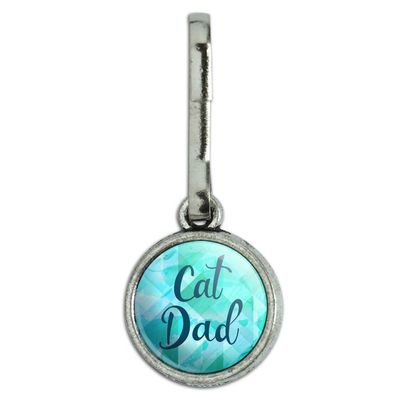 Cat Dad Antiqued Charm Clothes Purse Suitcase Backpack Zipper Pull Aid
