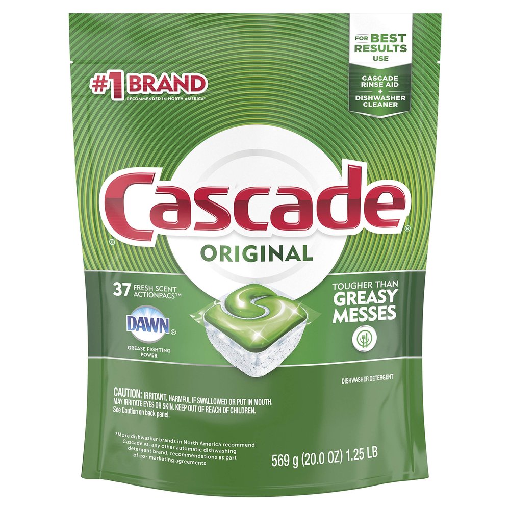 Cascade ActionPacs Dishwasher Detergent Fresh Scent, 37 ct (Pack of 4)