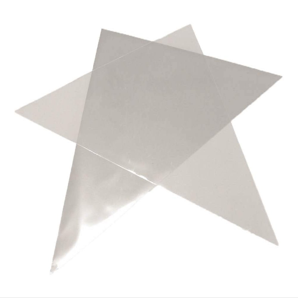 Cut Cello Medium Triangles Cellophane for Making Henna Cones - Food Grade - Crystal Clear