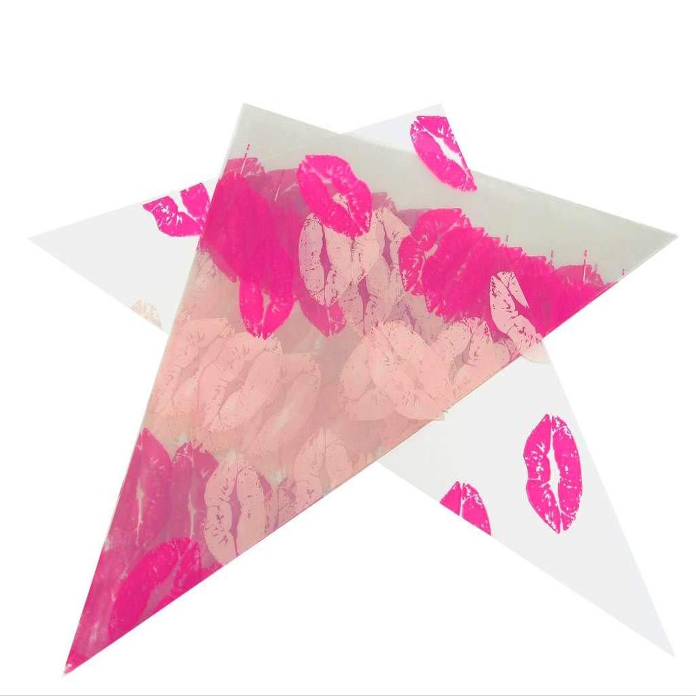 Beachcombers Cut Cello Small Triangles Cellophane for Making Henna Cones - Hot Pink Lips