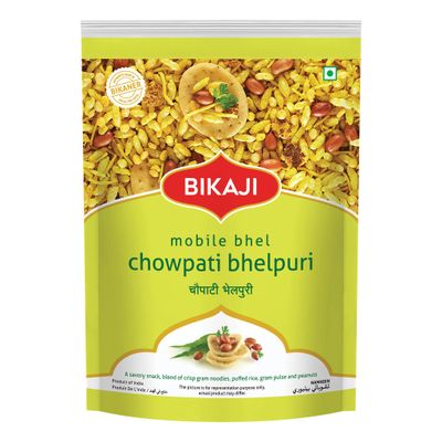 Bikaji Chowpati Bhelpuri | Authentic Mumbai Street Bhel Puri Snack Mix | Crispy Puffed Rice, Sev, Peanuts & Spices | Ready-to-Eat Chaat with Tangy Flavor | Vegetarian Indian Namkeen | 300g (10.58 oz)