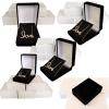 6 Black Velour Necklace Pendant Gift Boxes Jewelry Displays Black view 3