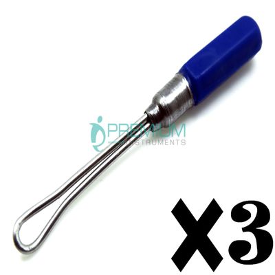 3 Pcs Superior Instruments Ear Cleaner Blue 6cm Veterinary Curettes Universal Instruments