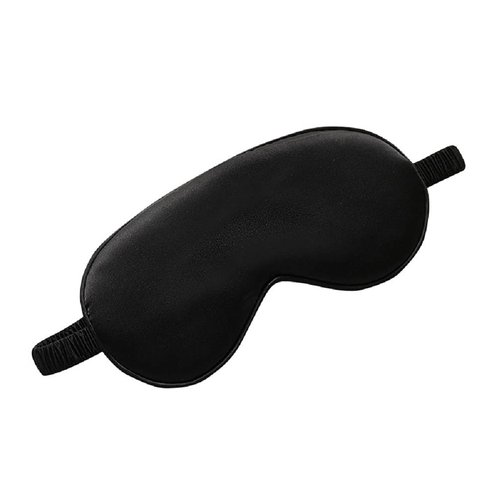 Shuiniba Natural Silk Sleep Mask, Blindfold, Super Smooth Eye Mask (Black)