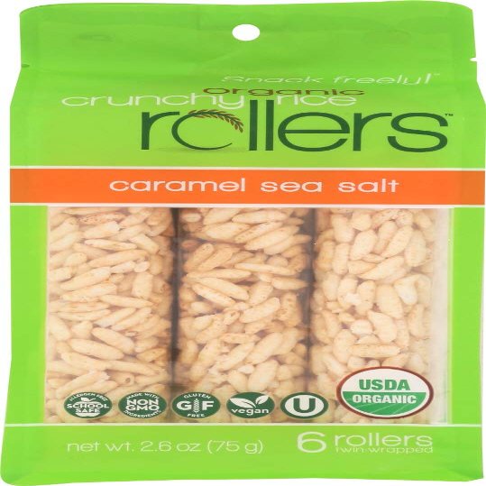 Crunchy Rollers Organic Caramel Sea Salt Rice Rollers 6 Count, 2.6 OZ
