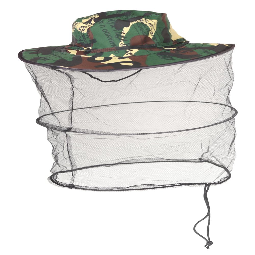 Full Funk Simple Thai Military Insect Mosquito Net Swamp Camouflage Hat, Green