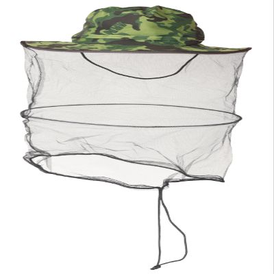 Full Funk Simple Thai Military Insect Mosquito Net Swamp Camouflage Hat, Dark Green